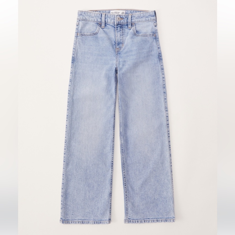 Abercrombie Kids Girls High Rise Wide Leg Jeans